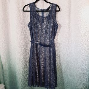 NWT Leslie Fay Blue Lace Dress